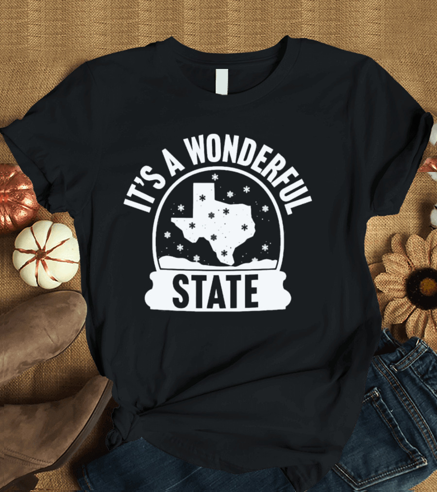 It's A Wonderful State Texas Snow Globe Holiday T-Shirt