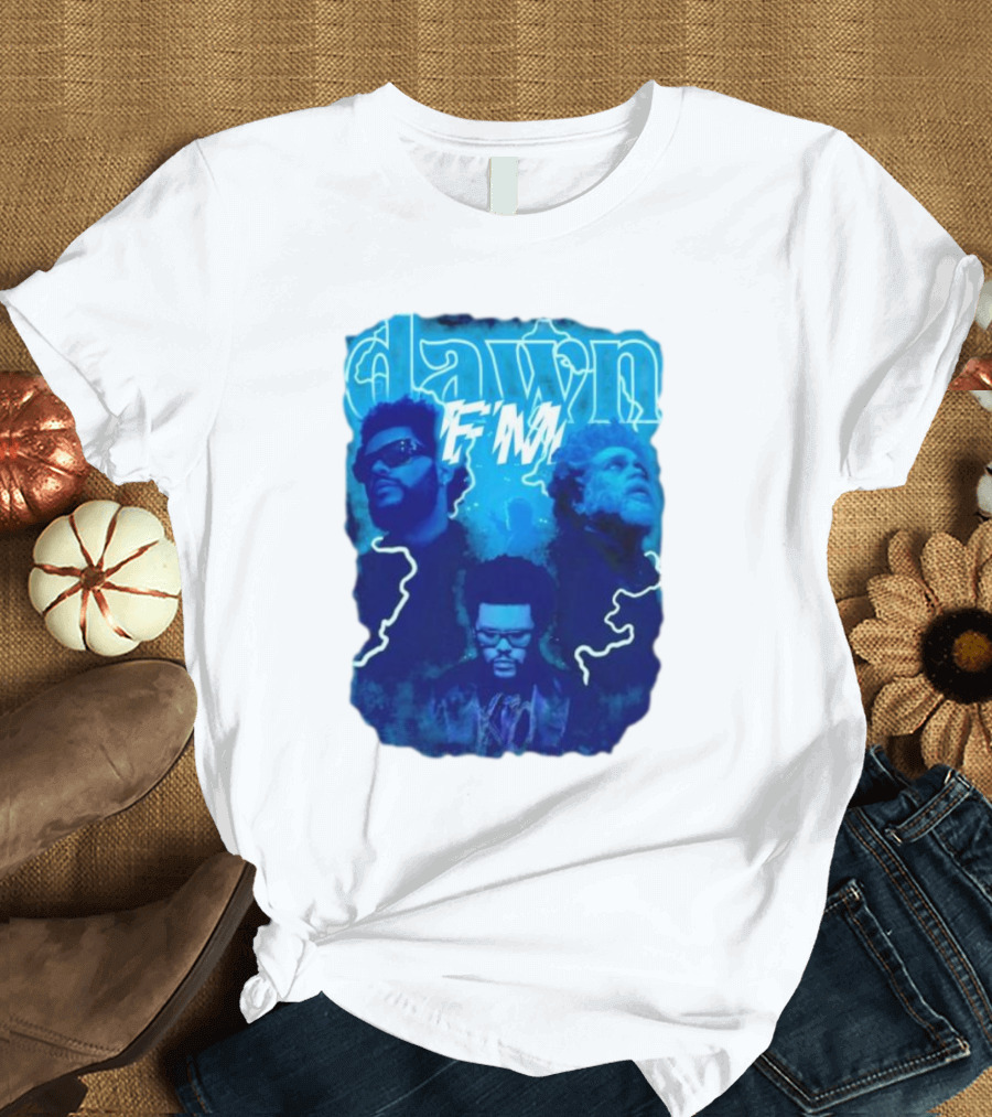Dawn FM Vintage The Weeknd Blue Trio Image T-Shirt