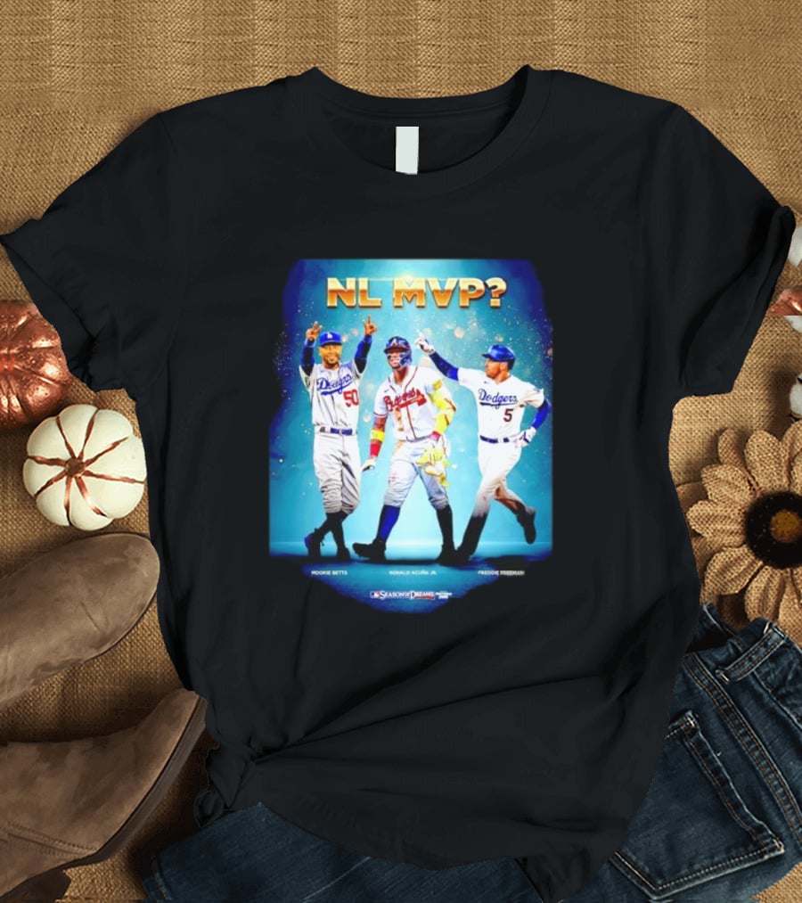 NL MVP Mookie Betts Ronald Acuna Jr Freddie Freeman Dodgers Braves T-Shirt