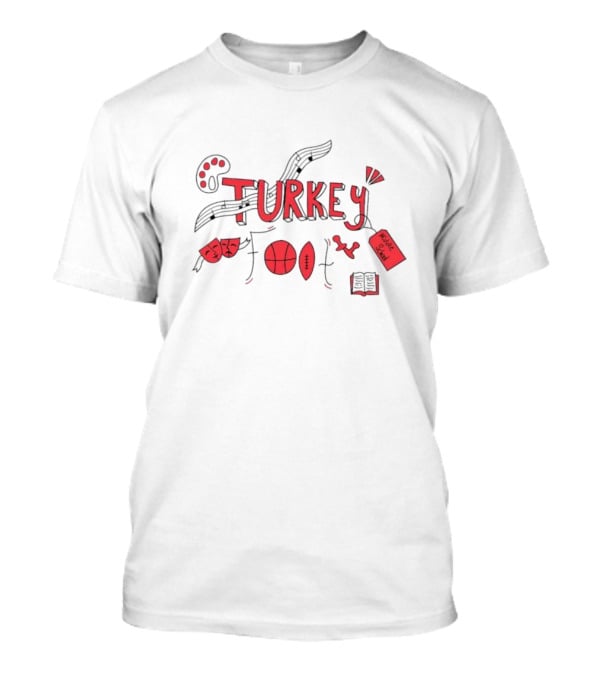 Turkey Foot Middle School Grade 6 Musical Sports And Academic Symbols T-Shirt