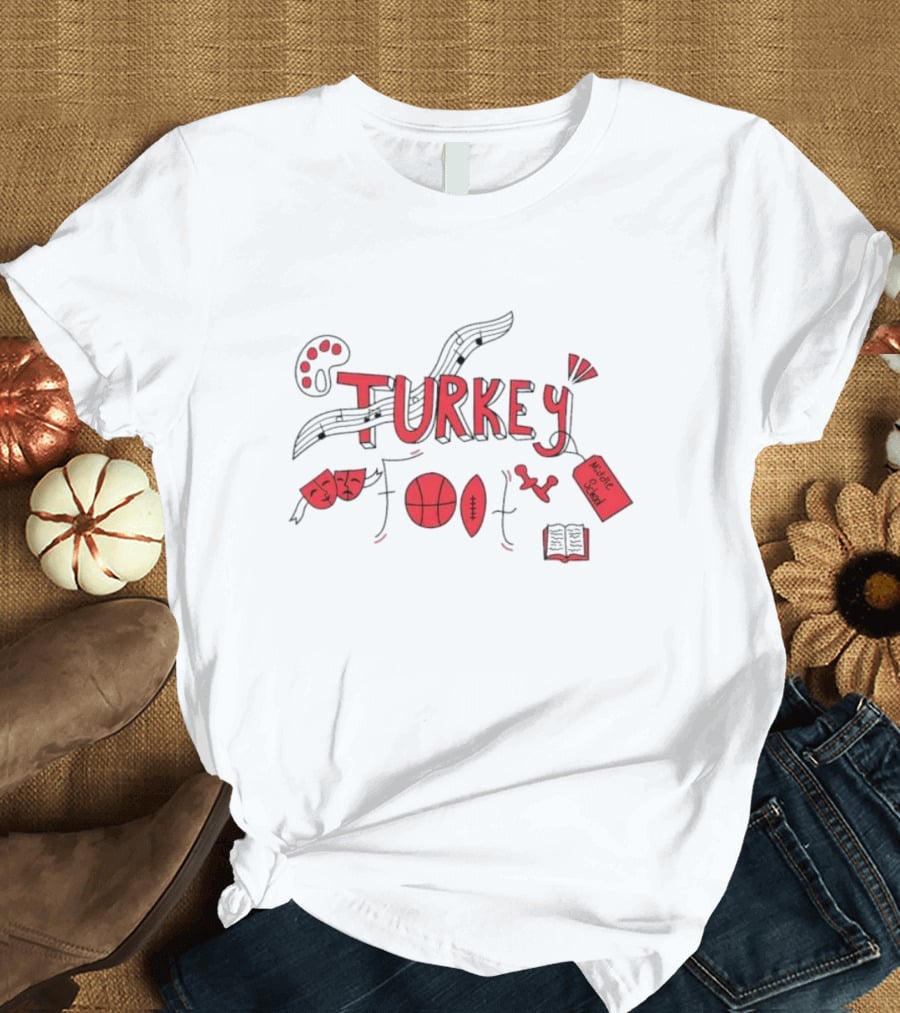Turkey Foot Middle School Grade 6 Musical Sports And Academic Symbols T-Shirt