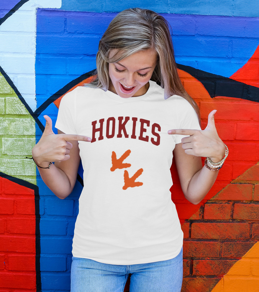 Hokies With Orange Footprints T-Shirt