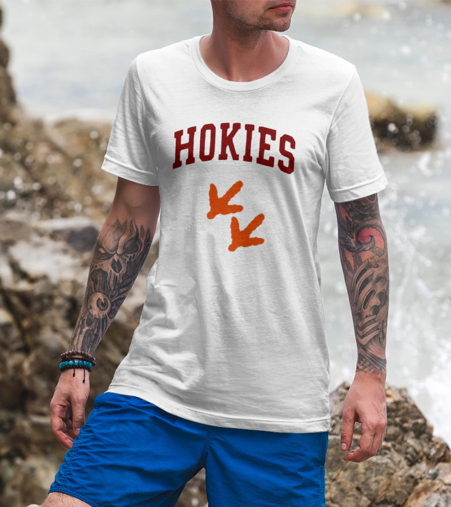 Hokies With Orange Footprints T-Shirt