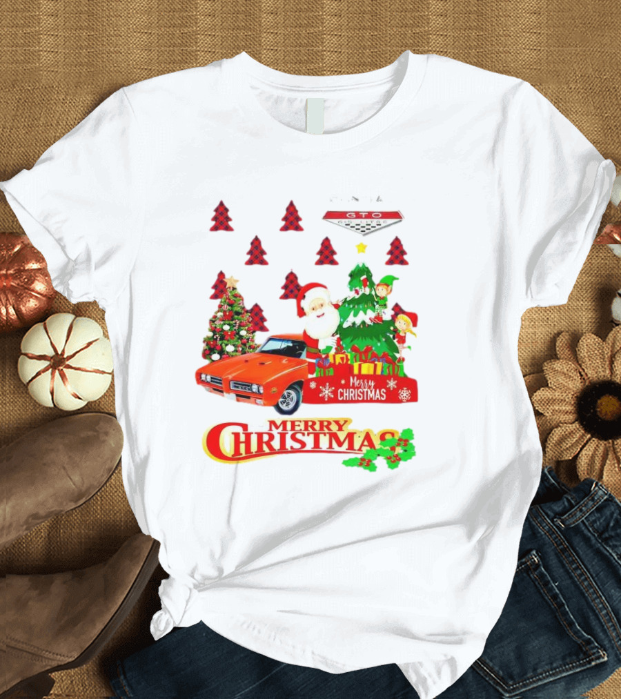 Pontiac GTO Santa Elfs Merry Christmas T-Shirt