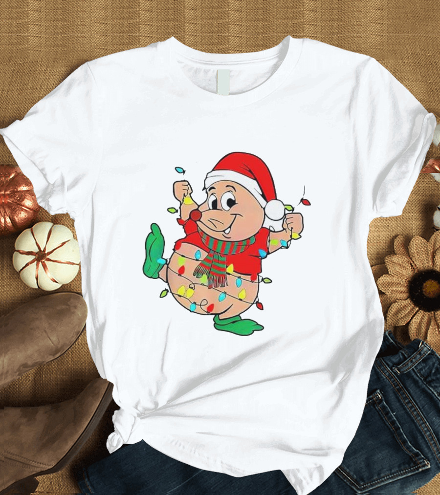 Santa Gus Wrapped In Christmas Lights T-Shirt
