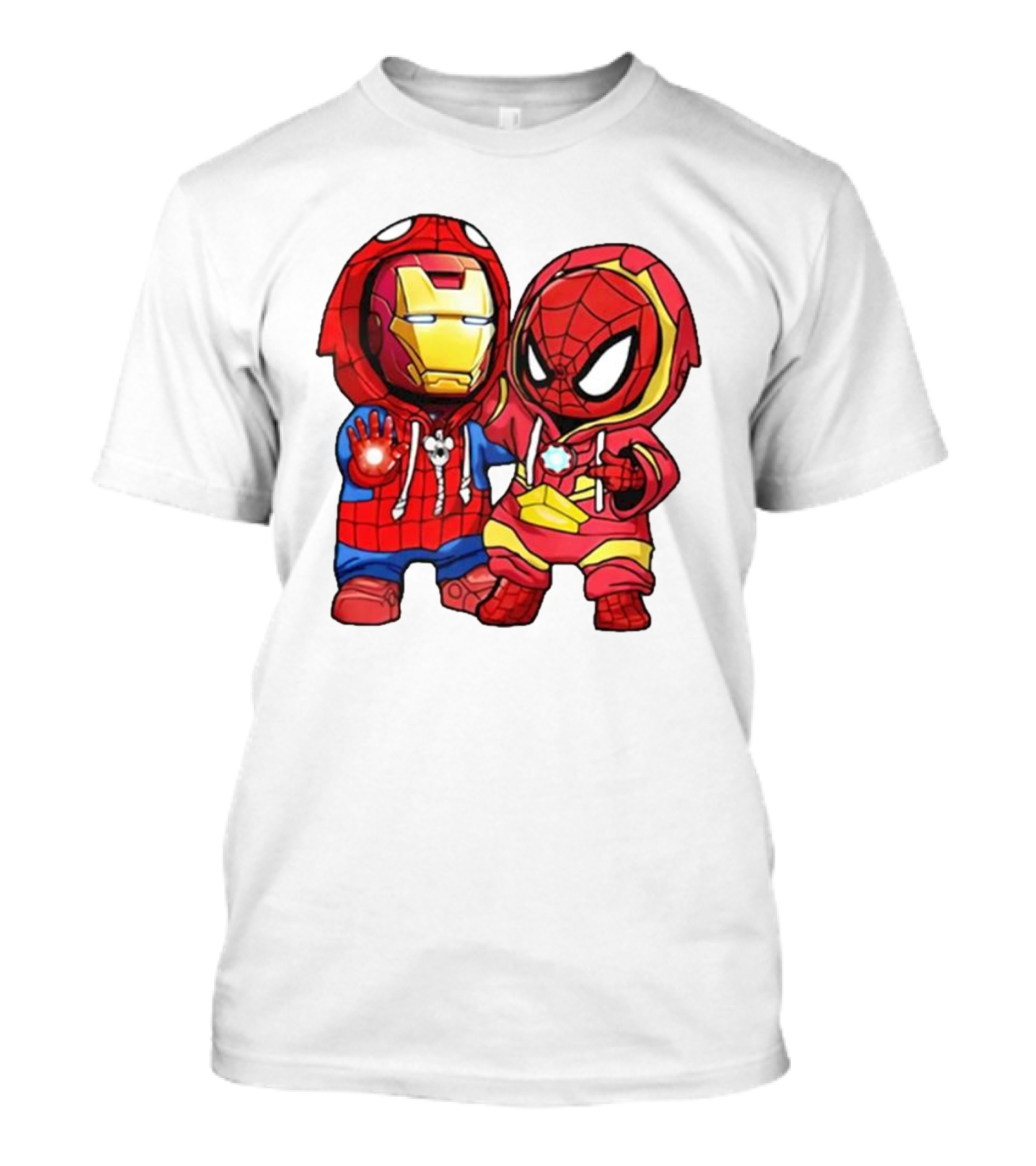 Spider-Man And Iron Man Cute Chibi Hoodie Heroes T-Shirt