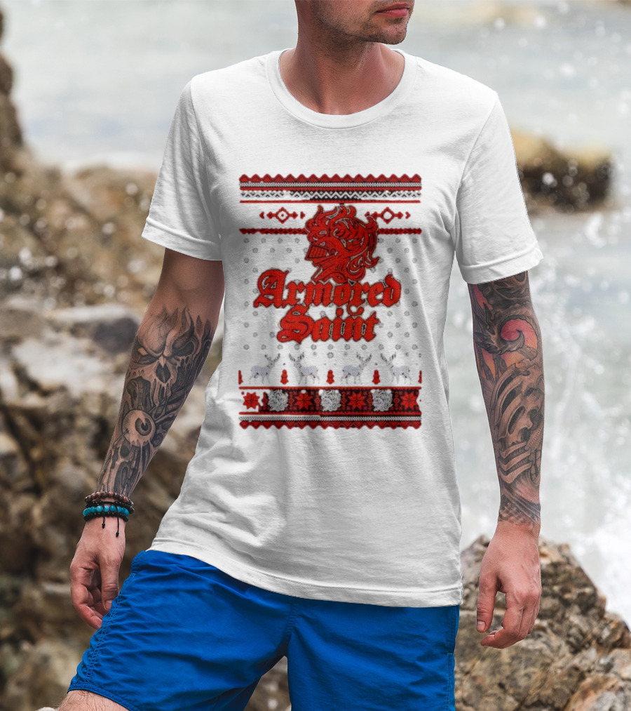 Armored Saint Red Knight Christmas T-Shirt