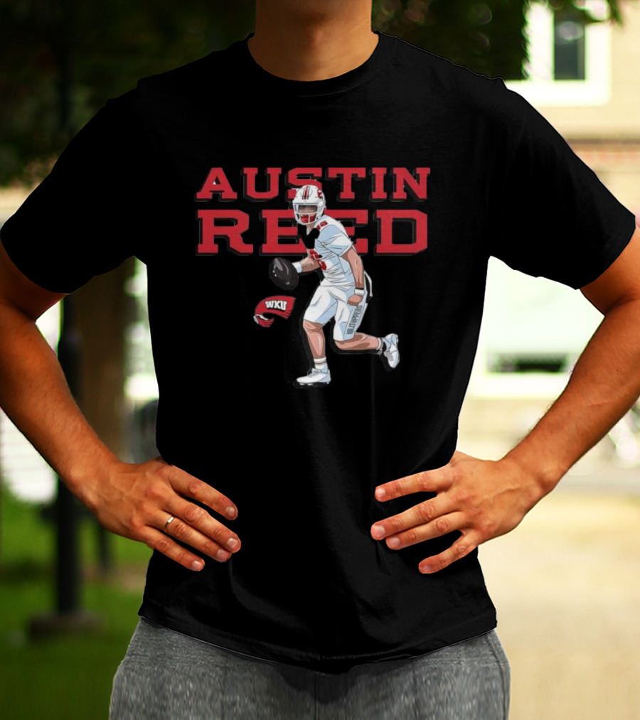 Austin Reed WKU Football Player Graphic With Helmet T-Shirt