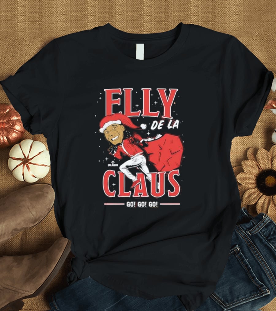 Elly De La Claus Go Go Go Christmas Santa Players T-Shirt