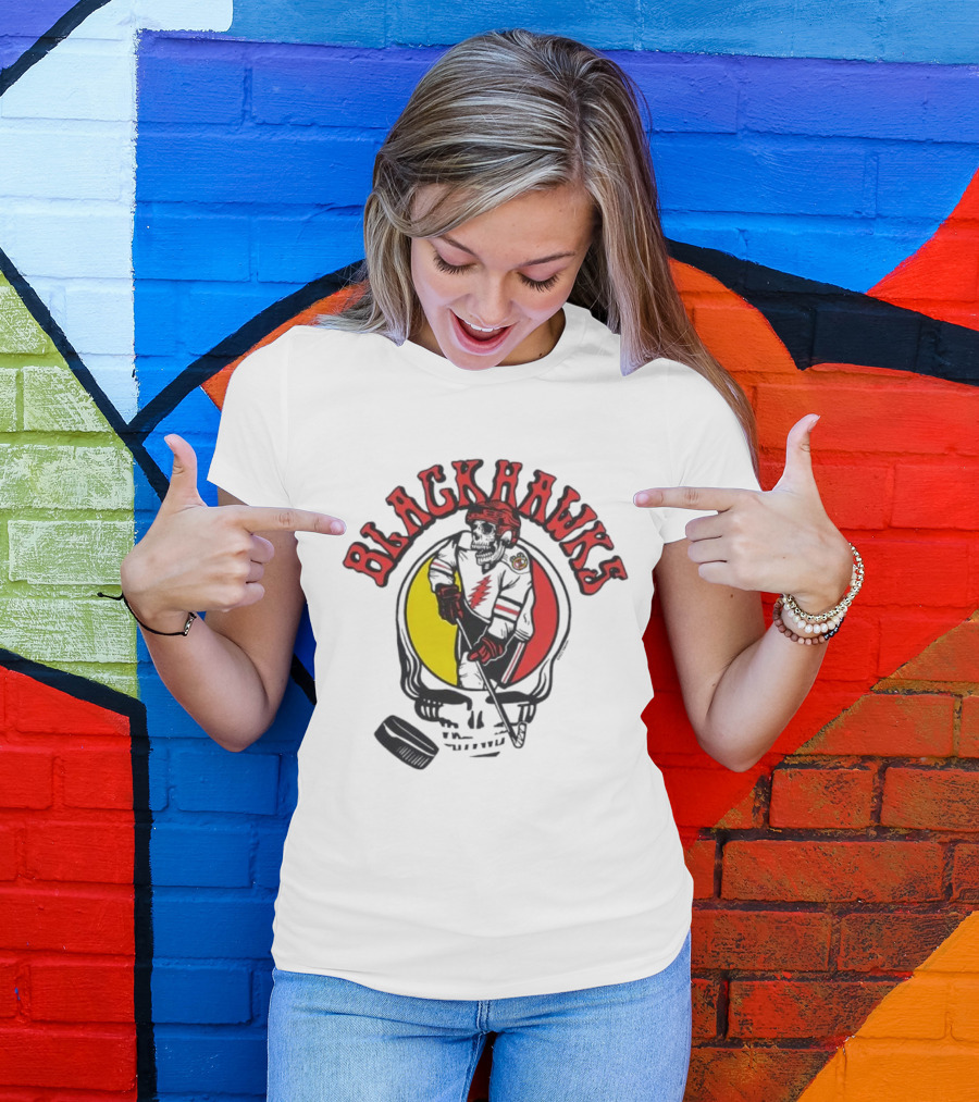 Blackhawks Grateful Dead Hockey Fusion T-Shirt