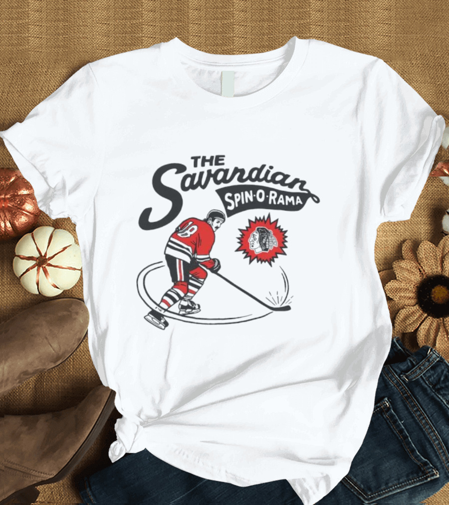 Chicago Blackhawks Savardian Spin-O-Rama Hockey Player Iconic Move T-Shirt