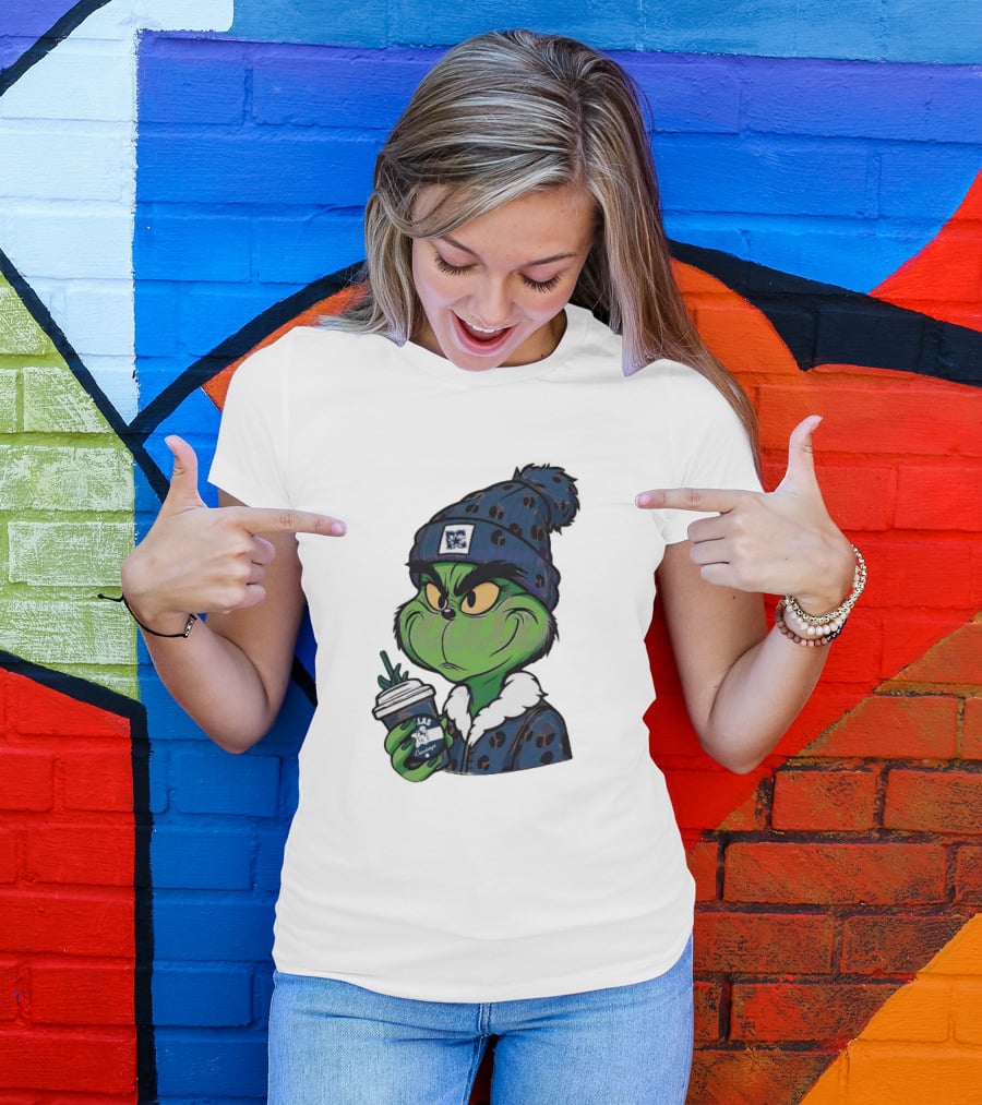 Grinch Boujee Dallas Leopard Print Winter Beanie Coffee Cup Sports T-Shirt