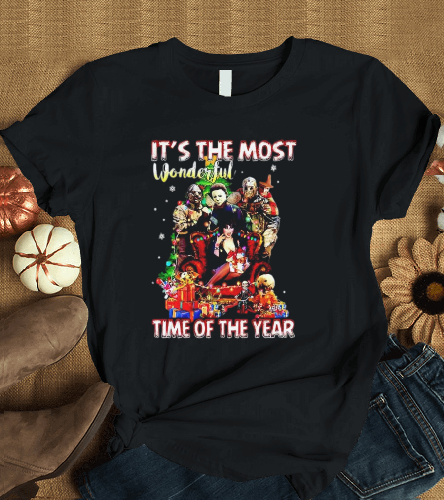 It's The Most Wonderful Time Of The Year Horror Movie Characters Christmas T-Shirt