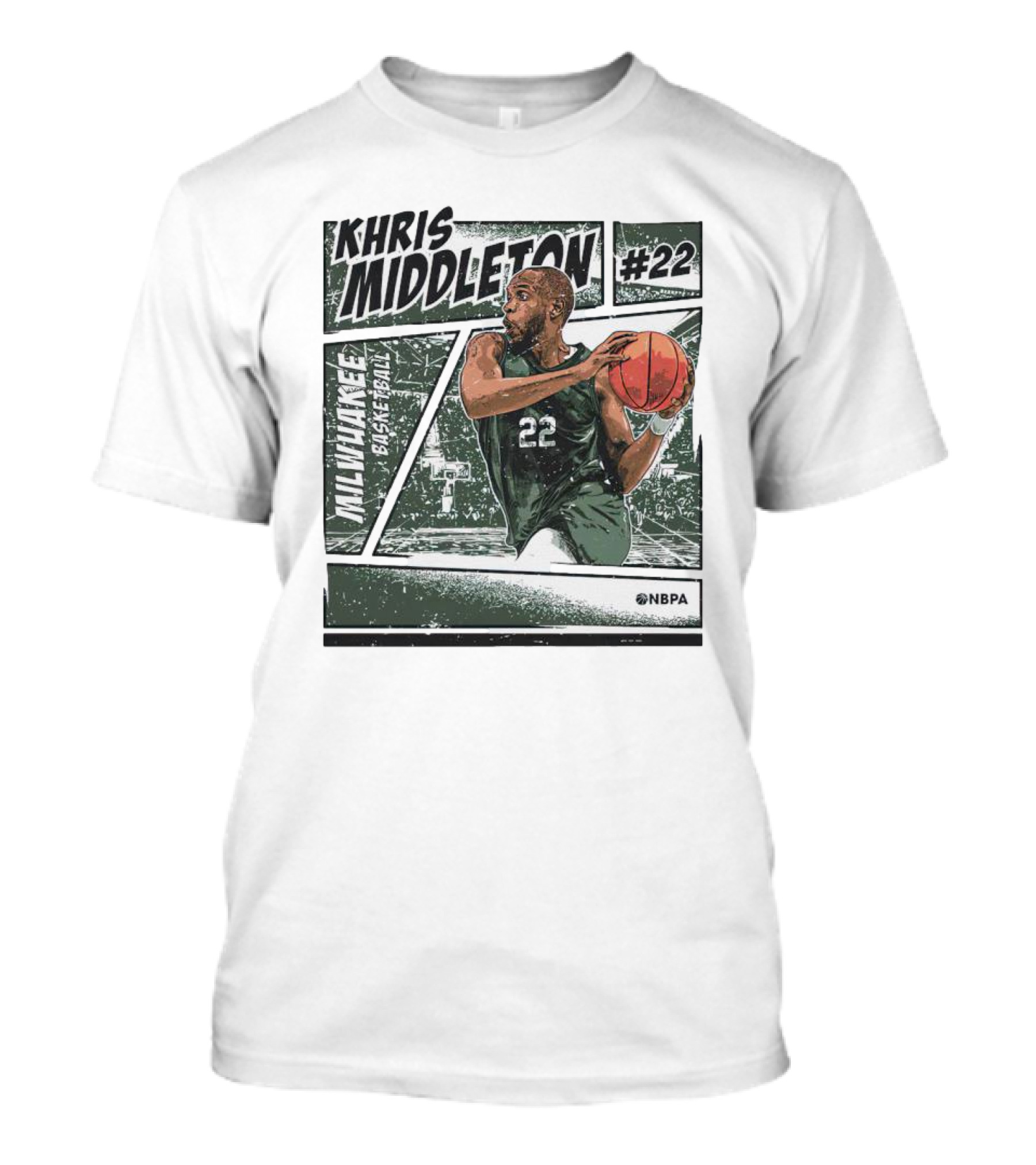 KHRIS MIDDLETON MILWAUKEE BASKETBALL #22 NBPA T-Shirt