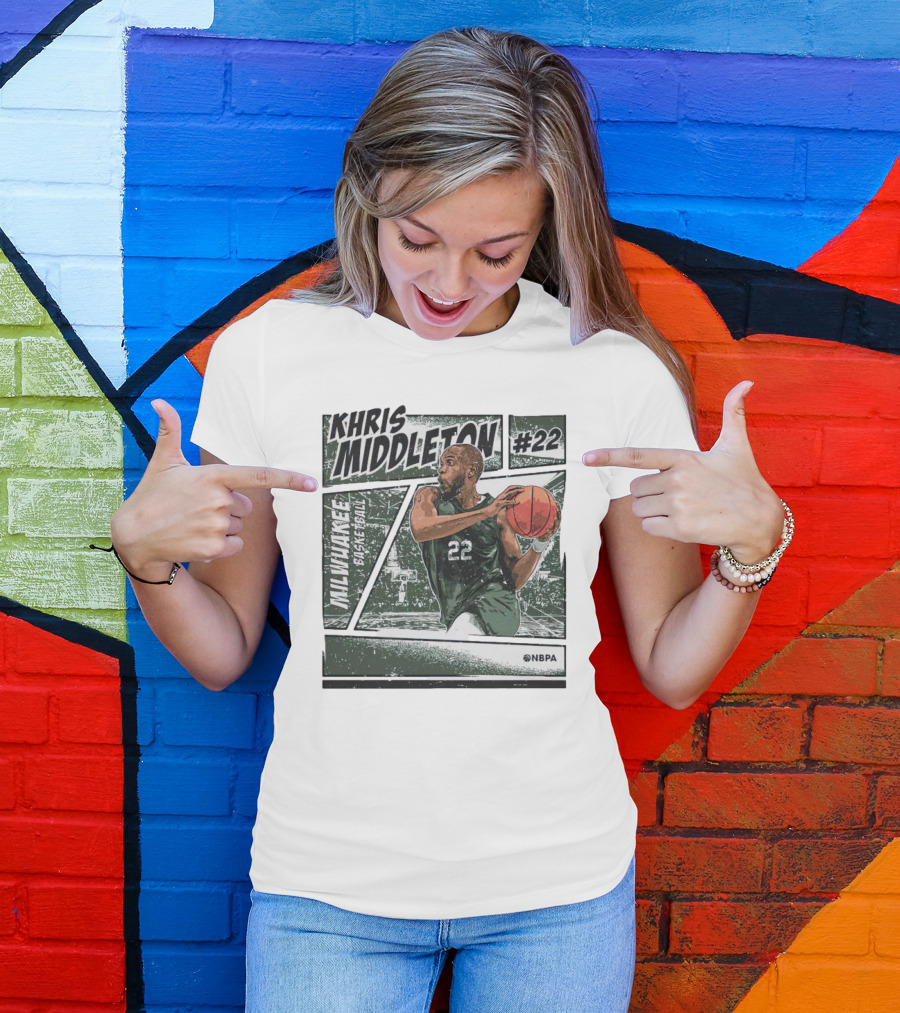 KHRIS MIDDLETON MILWAUKEE BASKETBALL #22 NBPA T-Shirt