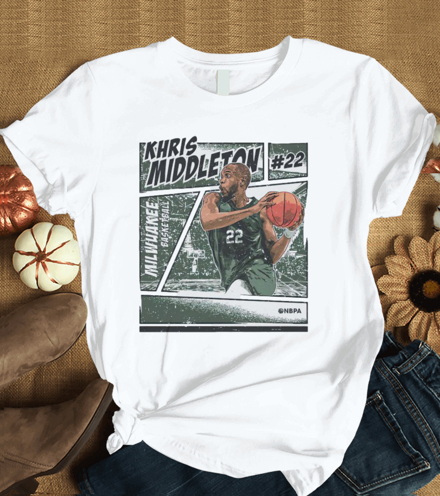 KHRIS MIDDLETON MILWAUKEE BASKETBALL #22 NBPA T-Shirt
