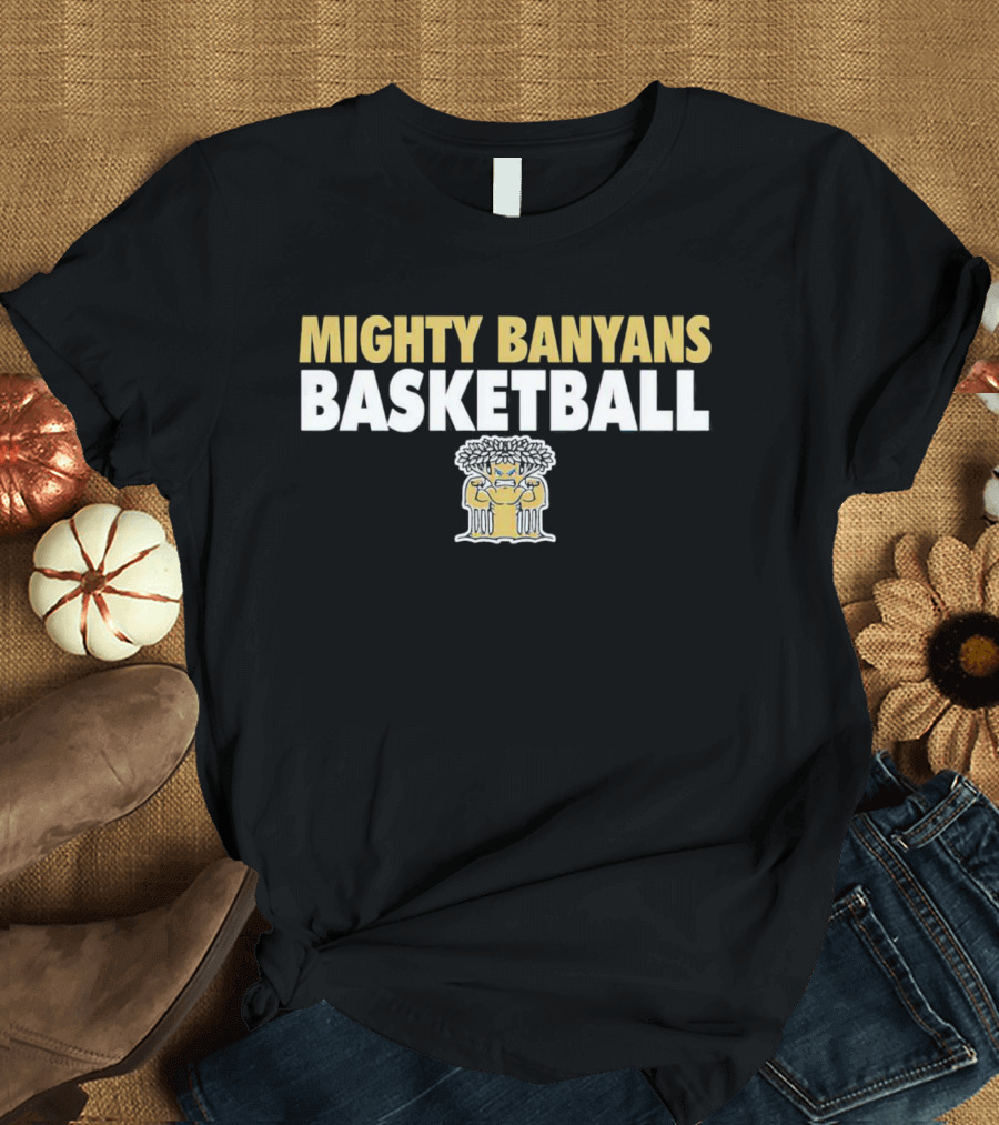 Mighty Banyans Basketball Bold Logo With Illustrated Banyan Tree T-Shirt