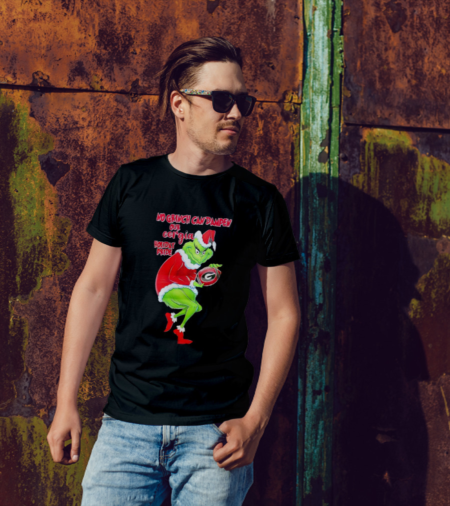 No Grinch Can Dampen Our Georgia Holiday Pride Christmas Football T-Shirt