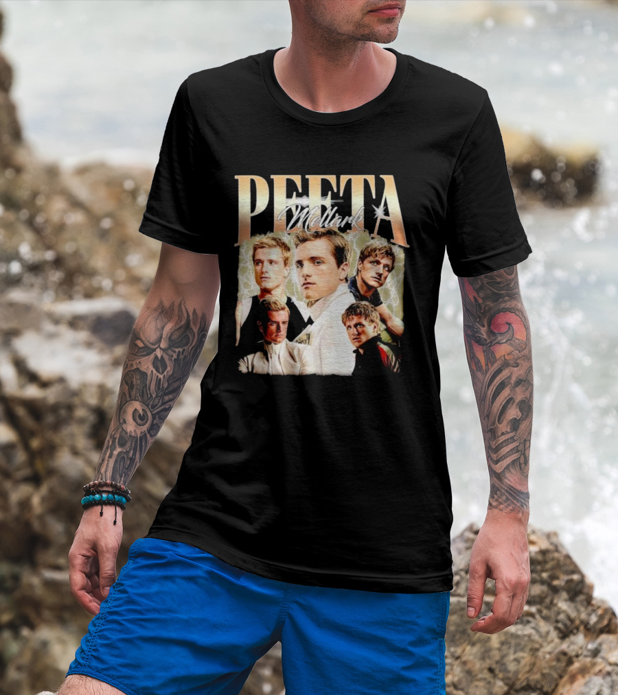 Peeta Mellark Actor Vintage Style Collage T-Shirt