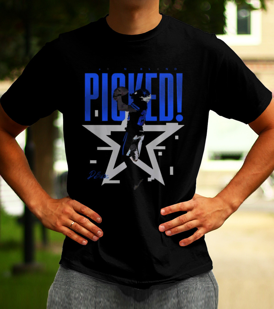 Daron Bland Picked Star Signature Football Catching Action T-Shirt