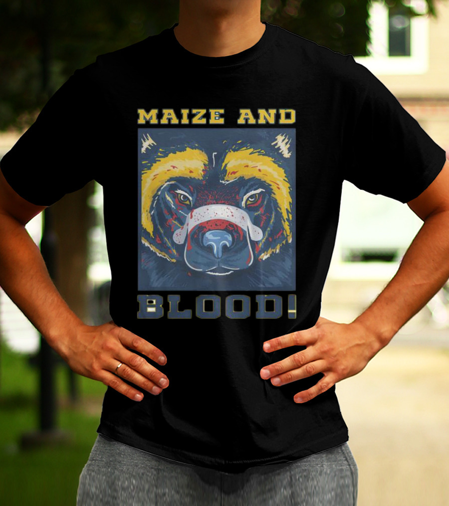 Maize And Blood Michigan Wolverines Bear T-Shirt