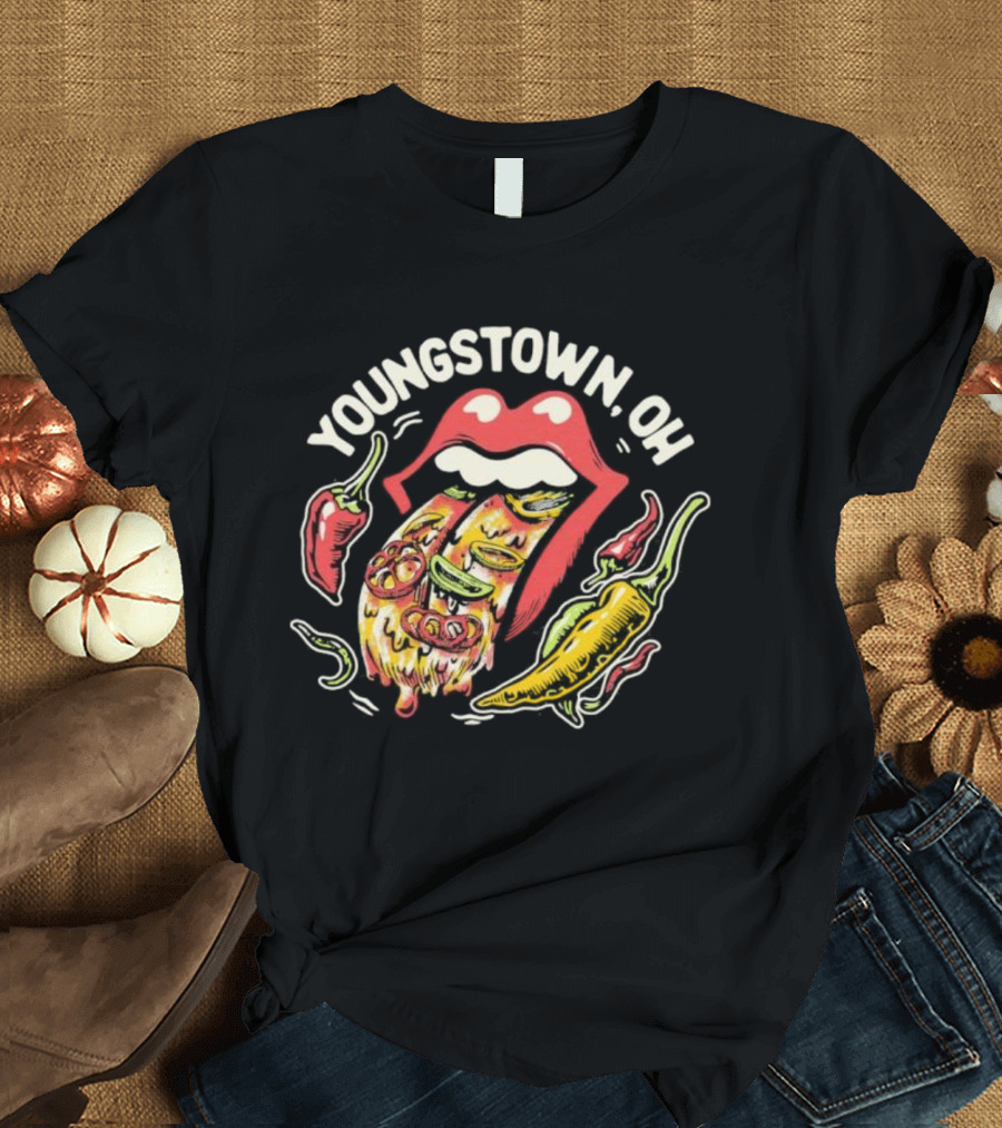 Youngstown OH Spicy Lips With Peppers And Pizza T-Shirt
