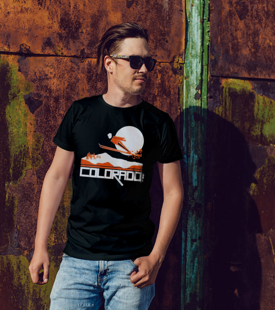 Colorado Skiing Adventure Under Full Moon T-Shirt