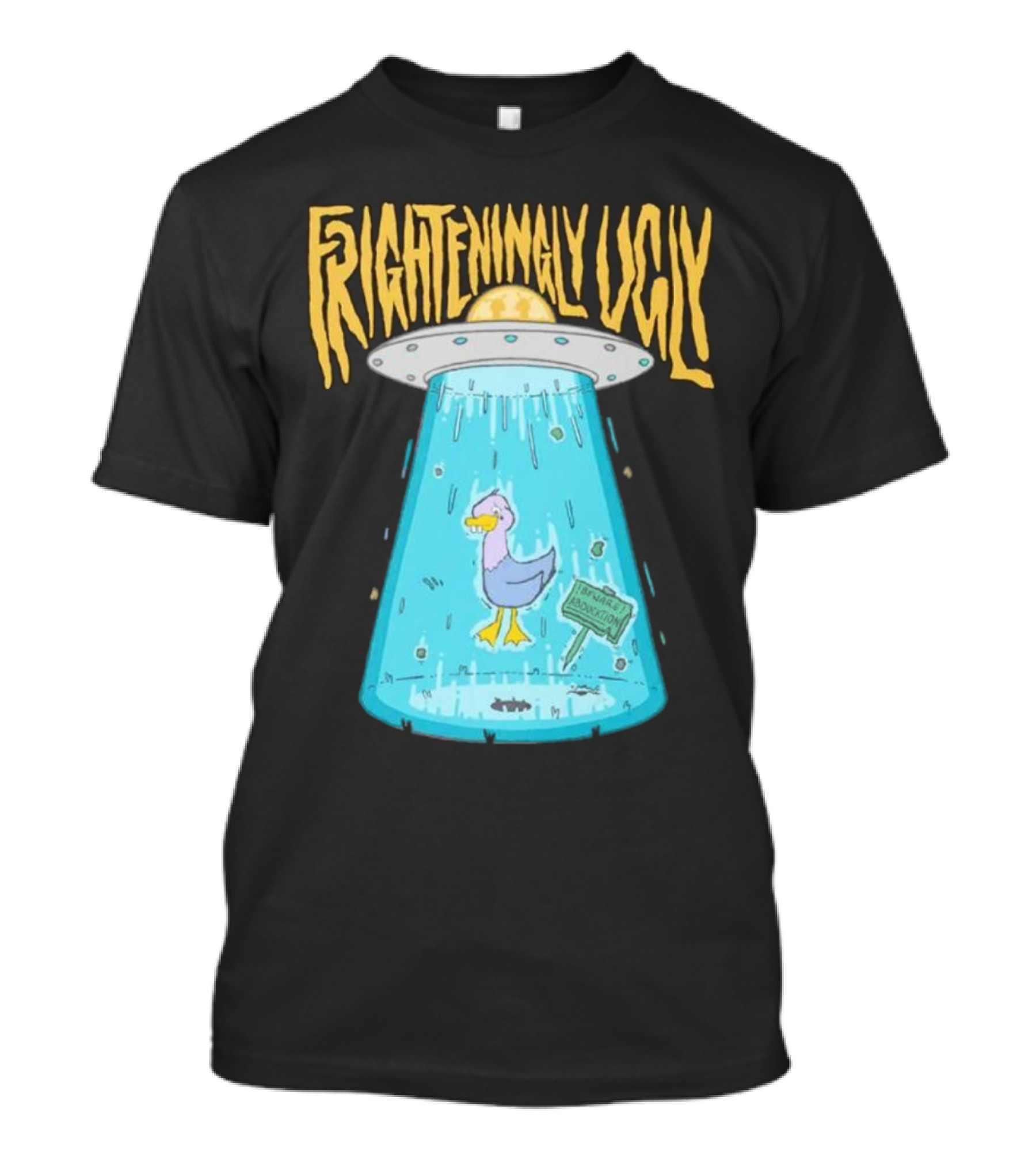 Frighteningly Ugly UFO Duck Abduction T-Shirt