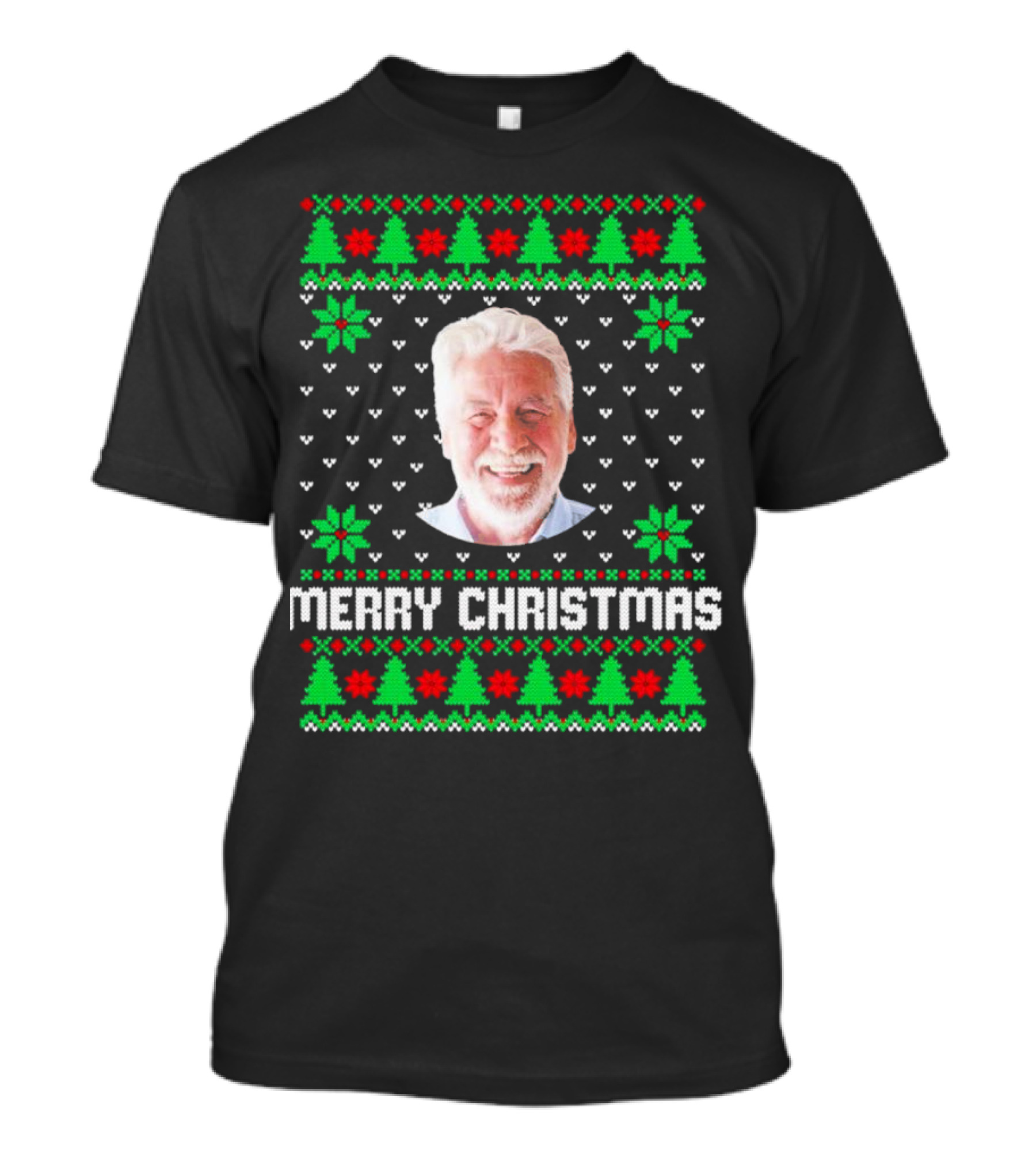 Merry Christmas Personalized Family Photo Face T-Shirt