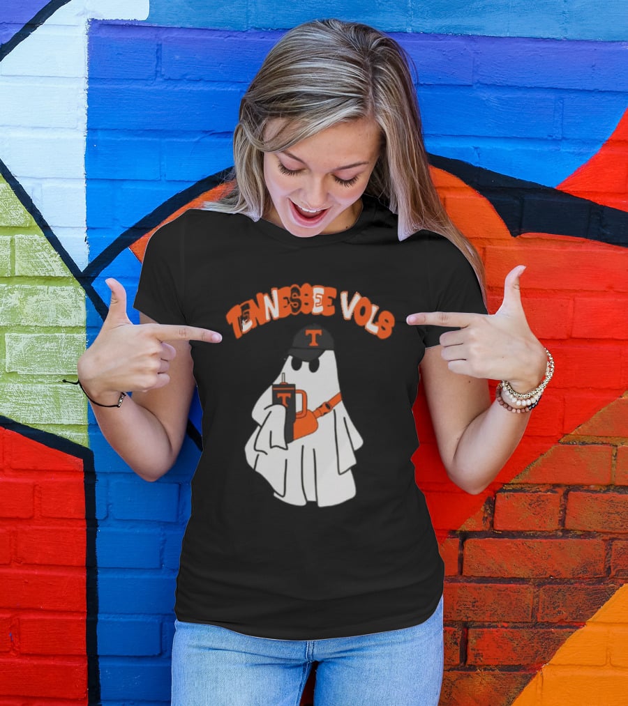 TENNESSEE VOLS GHOST WITH HAT AND DRINK T-Shirt