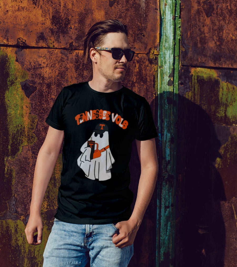 TENNESSEE VOLS GHOST WITH HAT AND DRINK T-Shirt