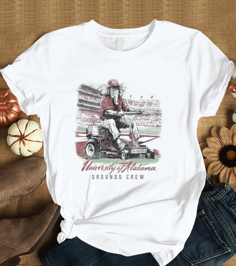 University Of Alabama Grounds Crew Elephant Stadium Mowing T-Shirt