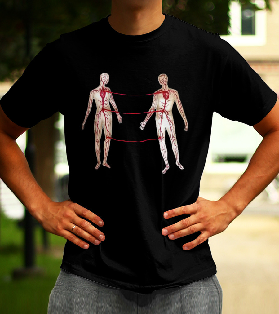 Vascular Diagram Heart Connection Between Two People T-Shirt