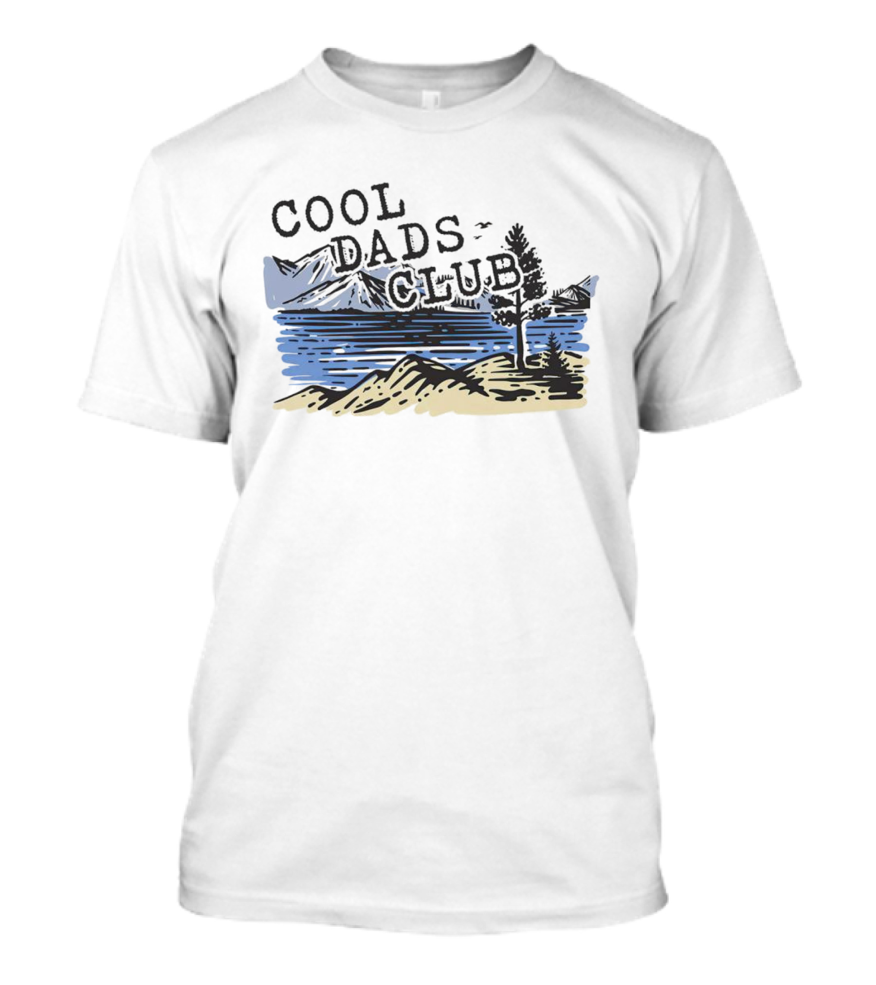 Cool Dads Club Mountain Lake Scenery T-Shirt