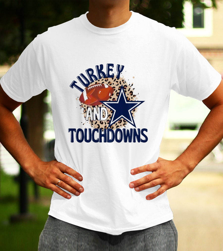 Turkey And Touchdowns Dallas Cowboys Football Star T-Shirt