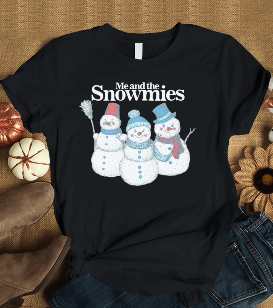 Me And The Snowmies Christmas Trio With Brooms And Hats T-Shirt