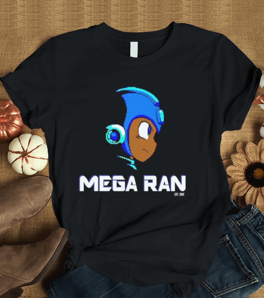 Mega Ran 8-bit EST. 2007 Retro Gaming Character T-Shirt