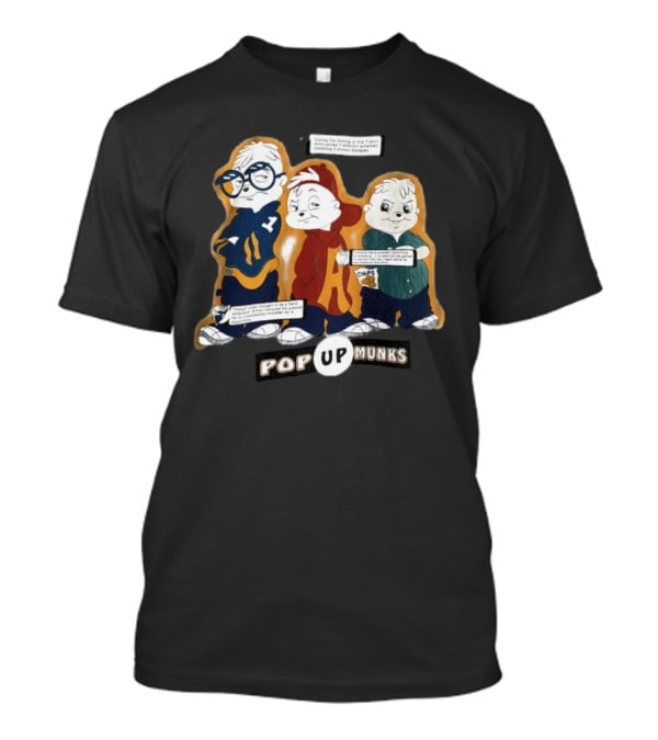 Pop Up Munks Chipmunks Trio Retro Cartoons T-Shirt