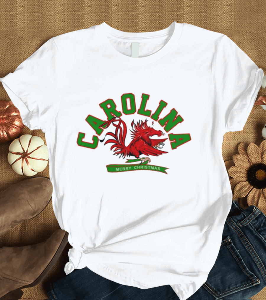 Carolina Gamecock Merry Christmas Rooster T-Shirt