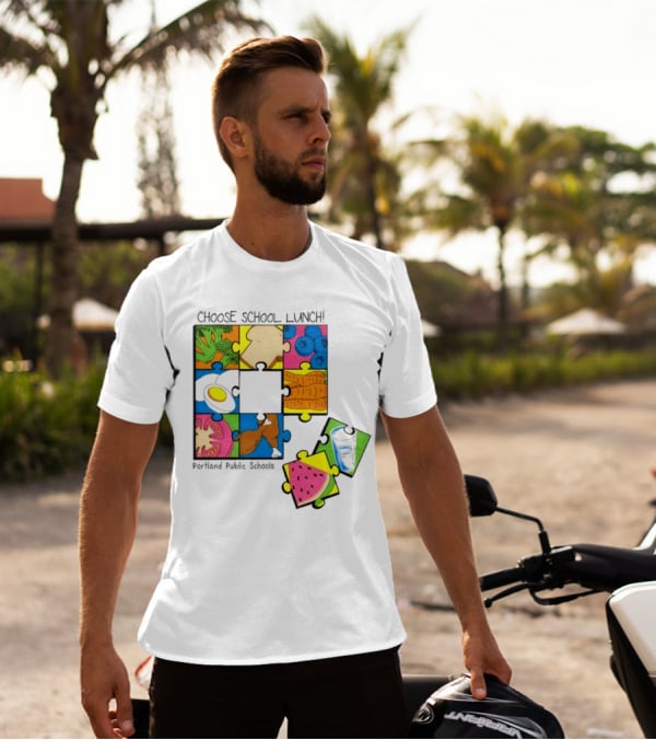 Choose School Lunch Puzzle Portland Public Schools Food Elements T-Shirt