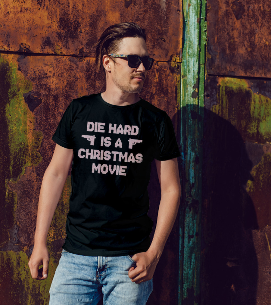 Die Hard Is A Christmas Movie Gun T-Shirt