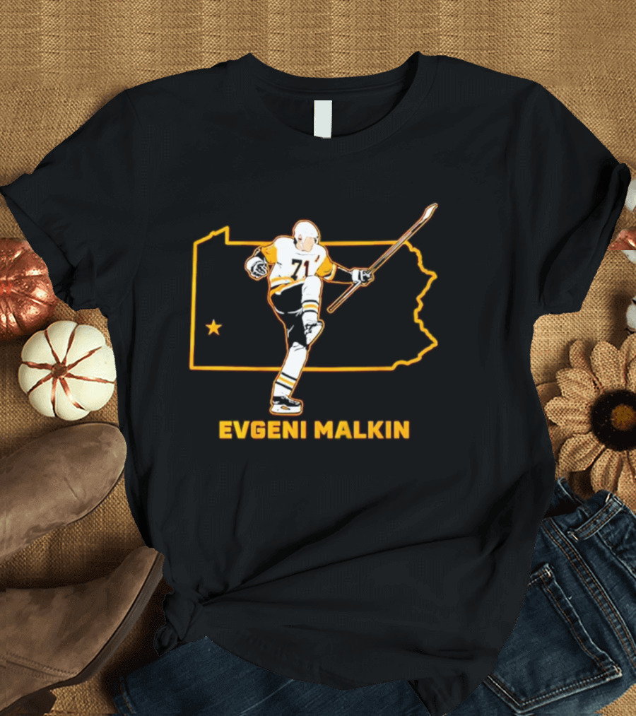 Evgeni Malkin 71 Pennsylvania State Hockey Star T-Shirt