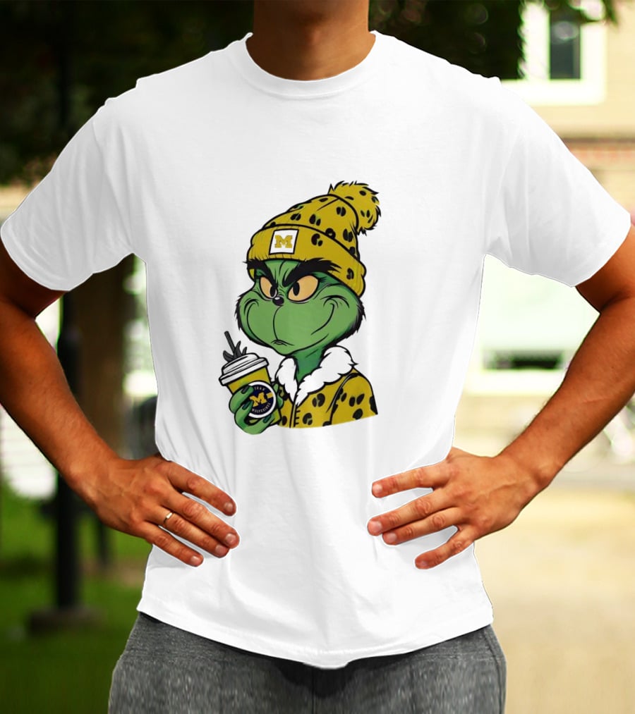 Grinch Boujee Michigan Wolverines M Logo Winter Outfit Coffee Cup T-Shirt