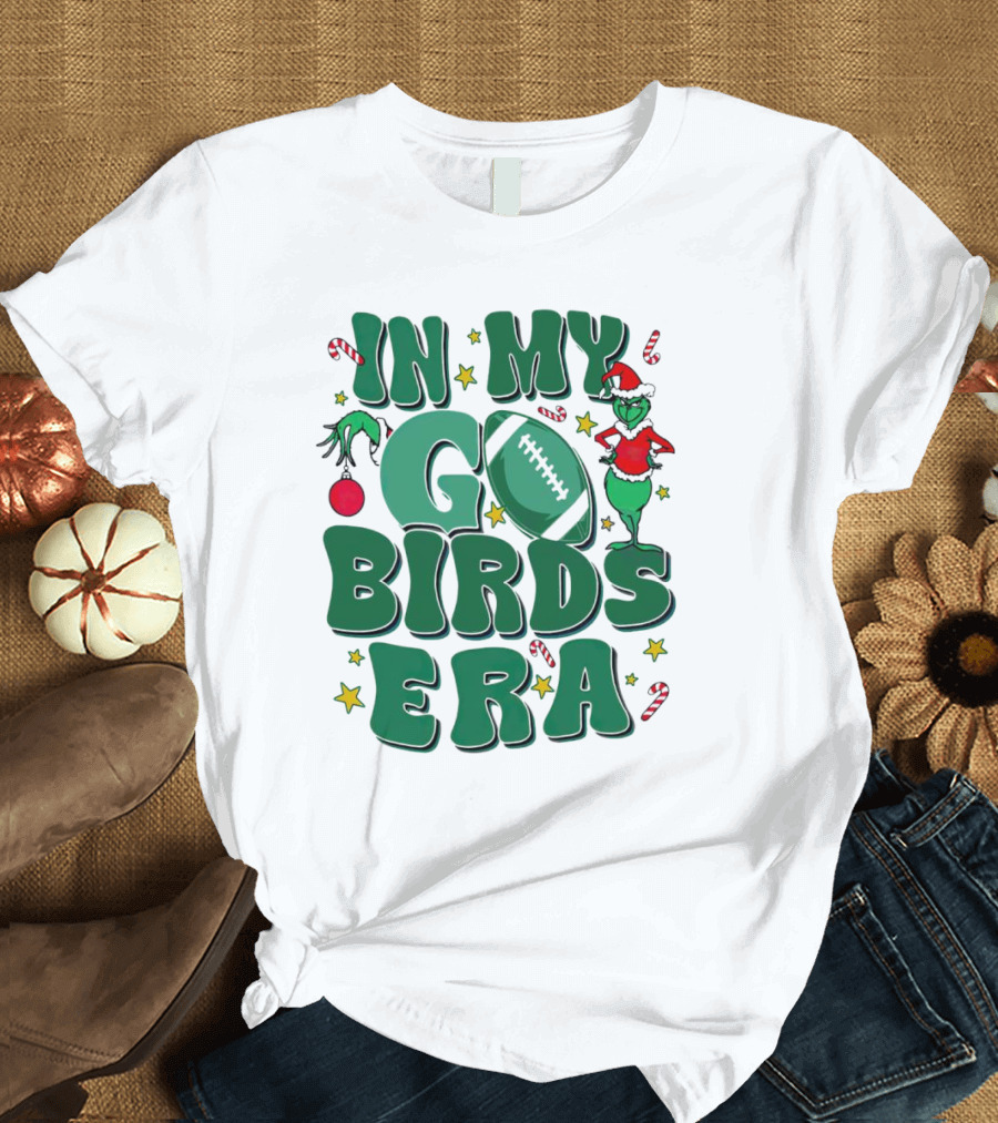 Grinch Go Birds Era Philadelphia Eagles Christmas T-Shirt