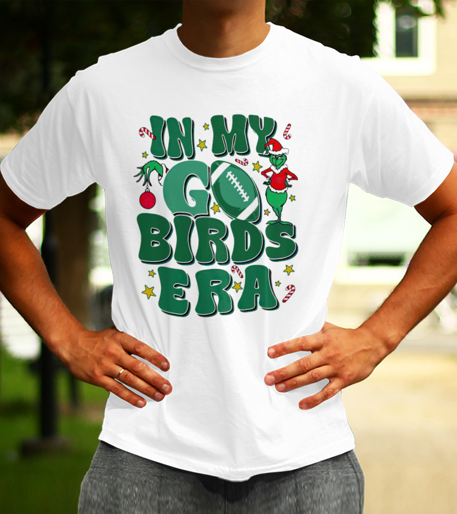 Grinch Go Birds Era Philadelphia Eagles Christmas T-Shirt