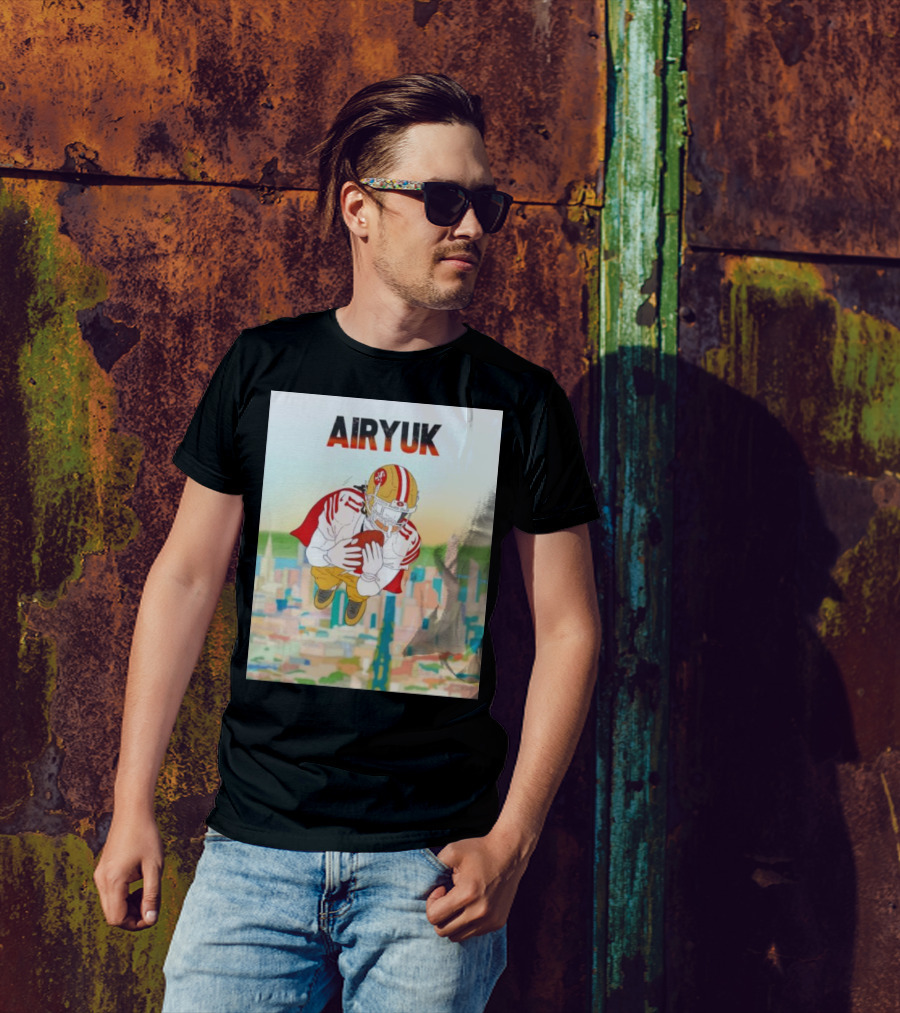 Rita Oak Airyuk San Francisco Football Player Skyline Catching Ball T-Shirt