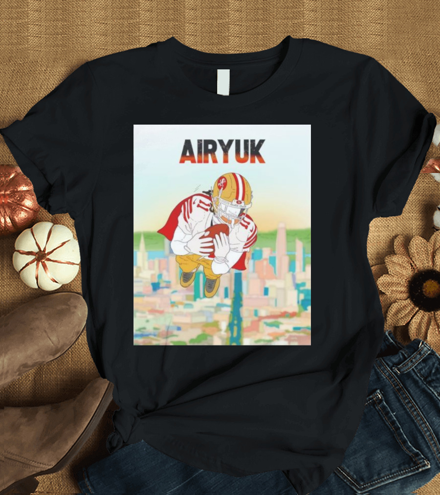 Rita Oak Airyuk San Francisco Football Player Skyline Catching Ball T-Shirt