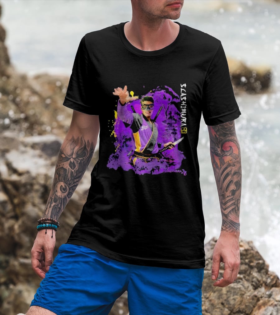Rui Slashimura 28 Purple Warrior With Mask And Swords T-Shirt