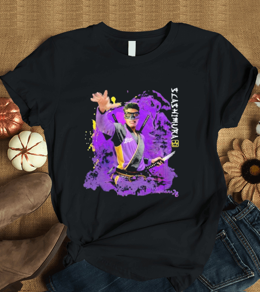 Rui Slashimura 28 Purple Warrior With Mask And Swords T-Shirt