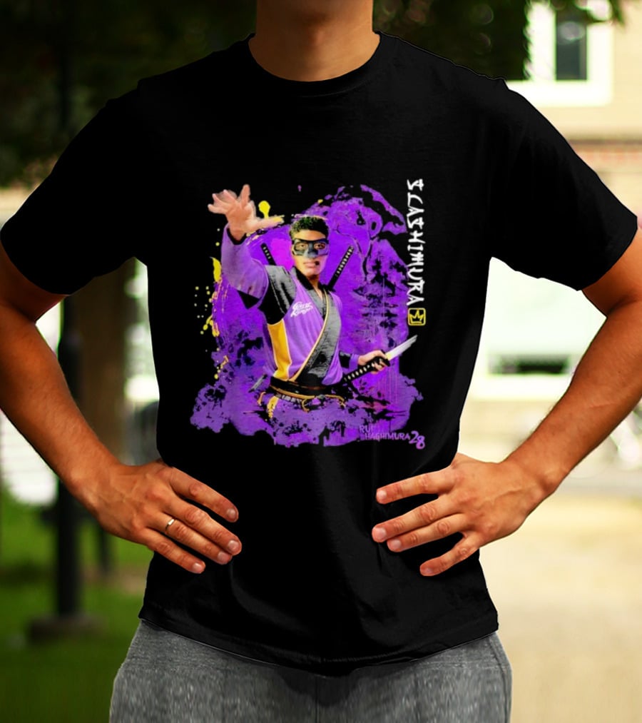 Rui Slashimura 28 Purple Warrior With Mask And Swords T-Shirt
